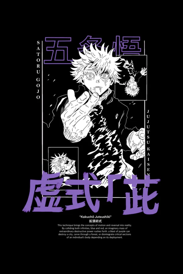 02-75ae6198851204bb8117307286473474-1024-1024 Camiseta Satoru Gojo Purple PRETO - Unissex